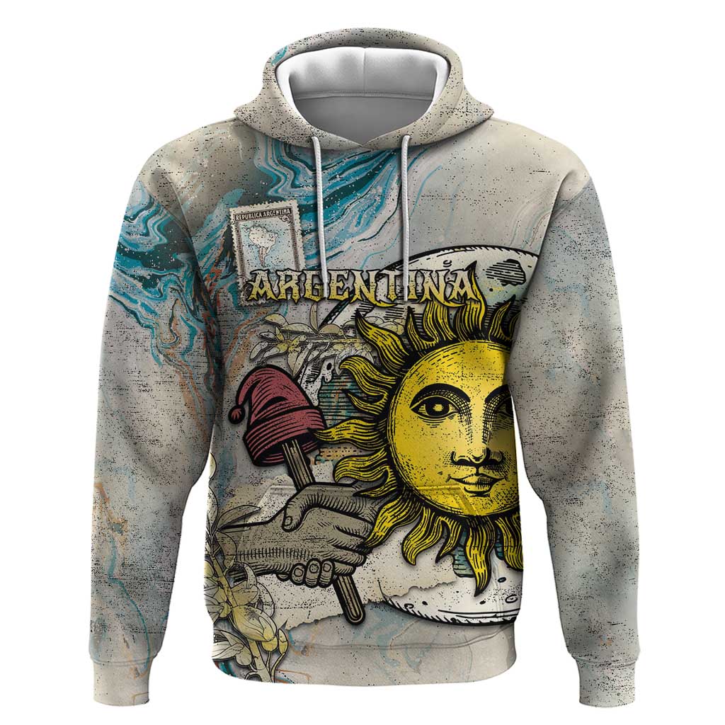 Argentina Zip Hoodie Sol De Mayo Retro Style - Wonder Print Shop