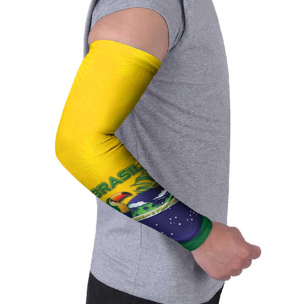 Personalized Brazil Arm Sleeves Toco Toucan Tropical Vibes - Wonder Print Shop