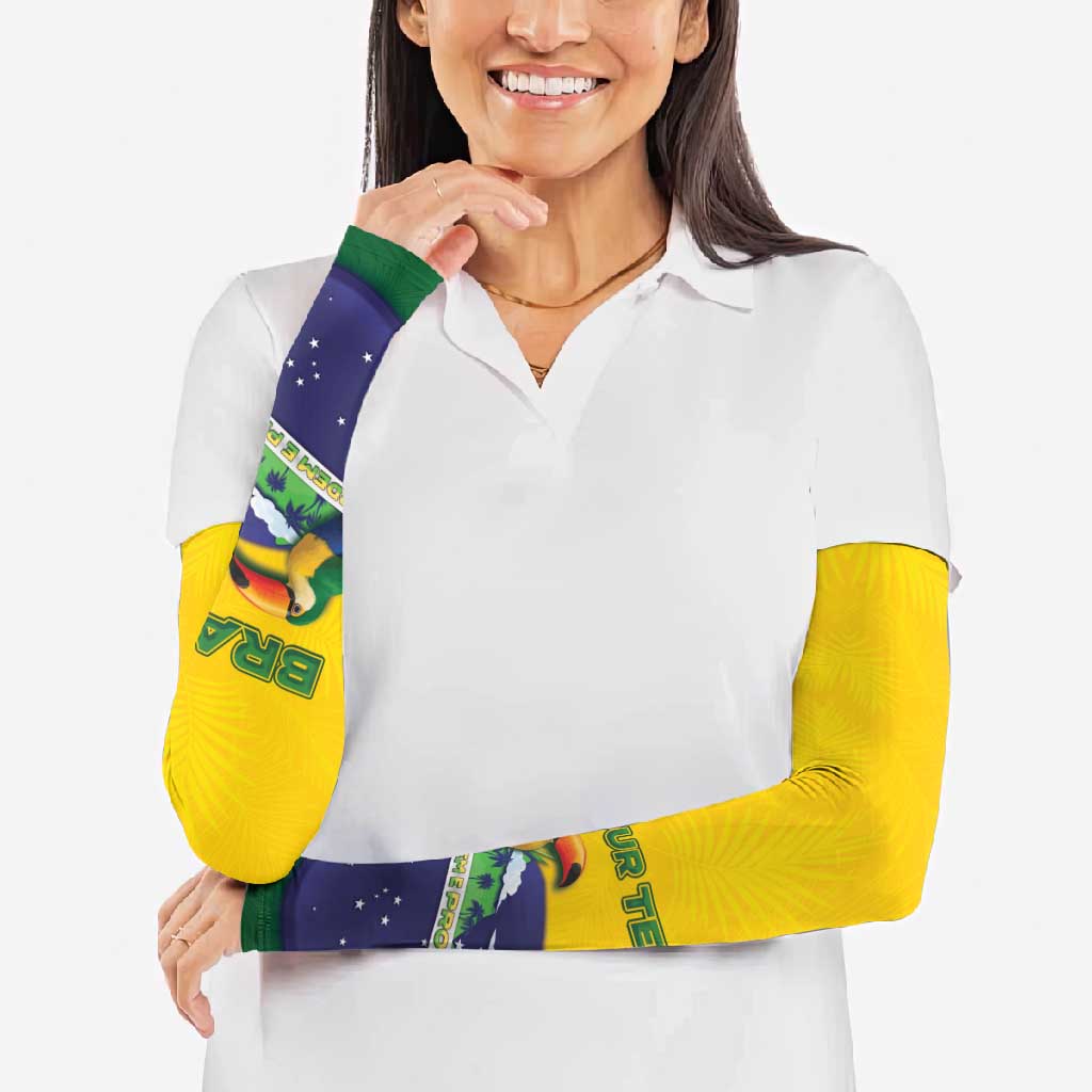 Personalized Brazil Arm Sleeves Toco Toucan Tropical Vibes - Wonder Print Shop
