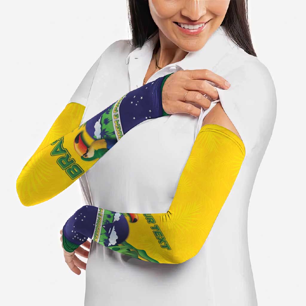 Personalized Brazil Arm Sleeves Toco Toucan Tropical Vibes - Wonder Print Shop