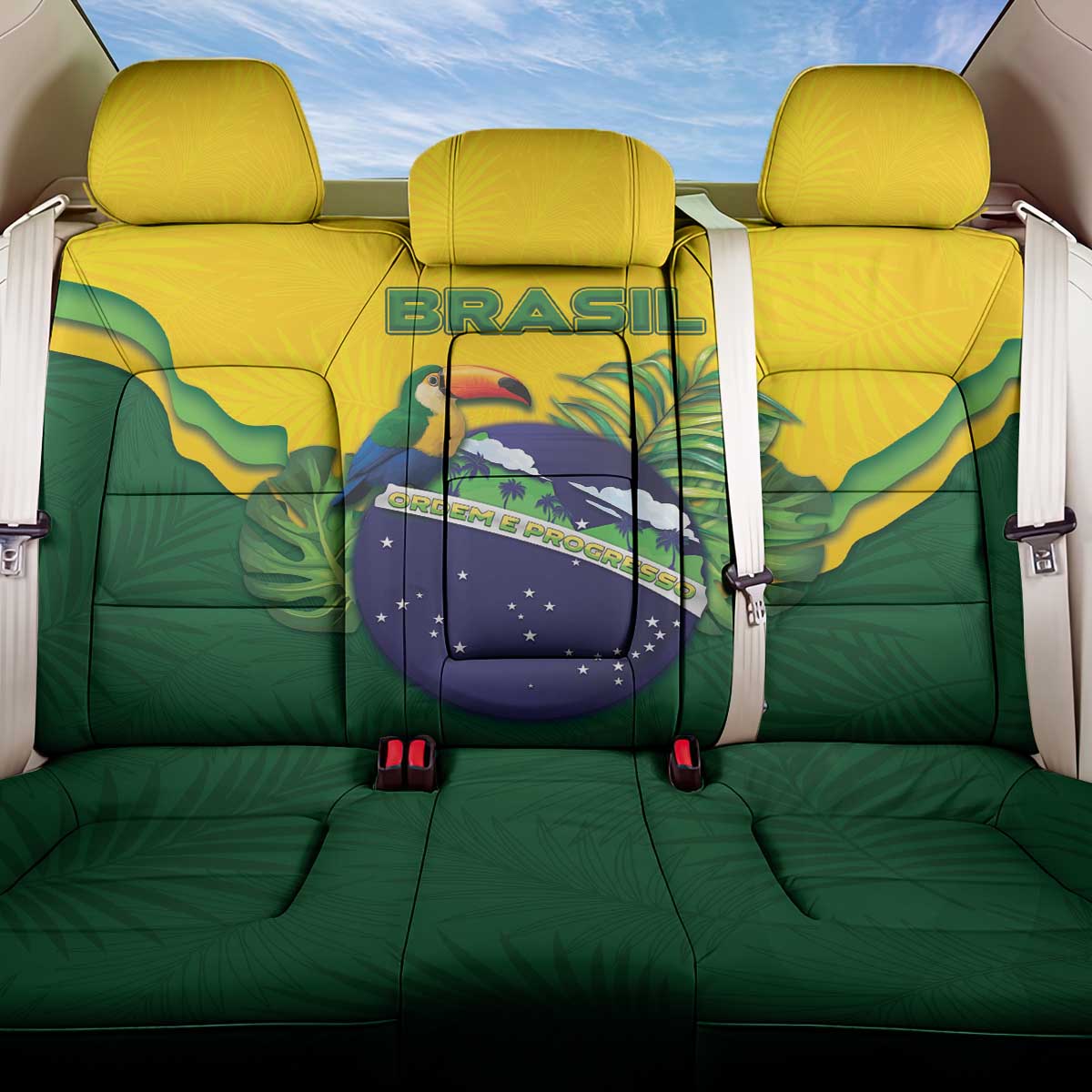 Brazil Back Car Seat Cover Toco Toucan Tropical Vibes - Wonder Print Shop