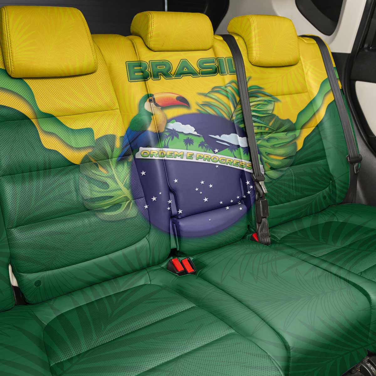 Brazil Back Car Seat Cover Toco Toucan Tropical Vibes - Wonder Print Shop