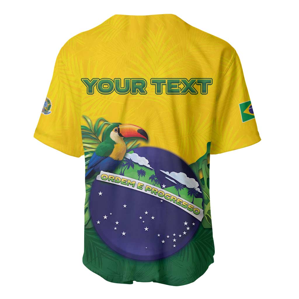 Personalized Brazil Baseball Jersey Toco Toucan Tropical Vibes - Wonder Print Shop