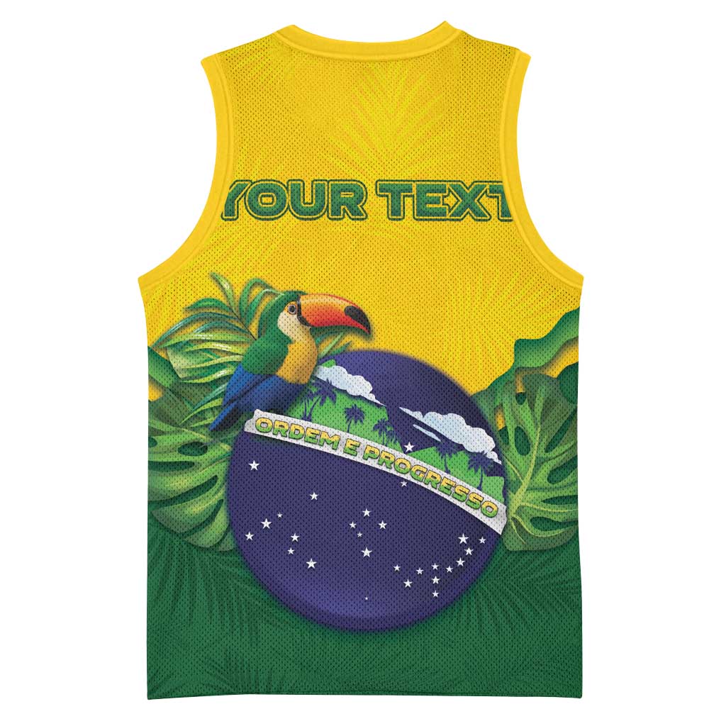 Personalized Brazil Basketball Jersey Toco Toucan Tropical Vibes - Wonder Print Shop