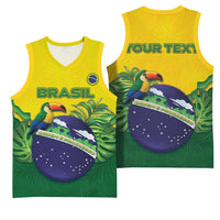 Personalized Brazil Basketball Jersey Toco Toucan Tropical Vibes - Wonder Print Shop