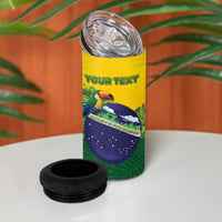 Personalized Brazil 4 in 1 Can Cooler Tumbler Toco Toucan Tropical Vibes - Wonder Print Shop