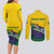 Personalized Brazil Couples Matching Long Sleeve Bodycon Dress and Long Sleeve Button Shirt Toco Toucan Tropical Vibes - Wonder Print Shop