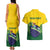 Personalized Brazil Couples Matching Tank Maxi Dress and Hawaiian Shirt Toco Toucan Tropical Vibes - Wonder Print Shop