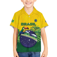 Personalized Brazil Family Matching Off The Shoulder Long Sleeve Dress and Hawaiian Shirt Toco Toucan Tropical Vibes - Wonder Print Shop