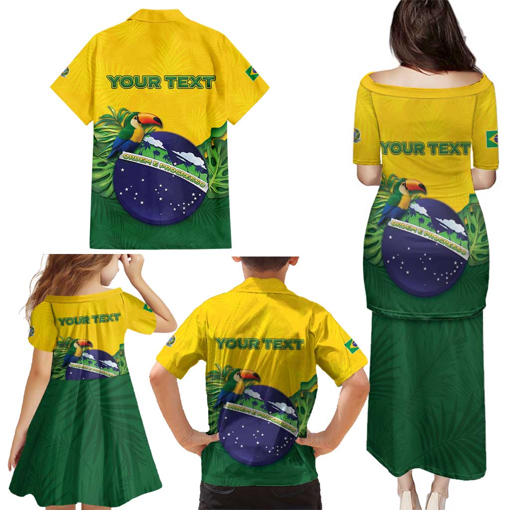 Personalized Brazil Family Matching Puletasi and Hawaiian Shirt Toco Toucan Tropical Vibes - Wonder Print Shop