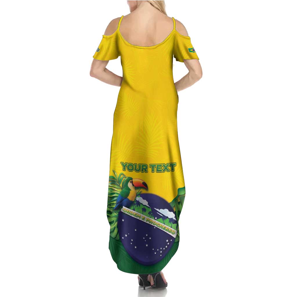 Personalized Brazil Family Matching Summer Maxi Dress and Hawaiian Shirt Toco Toucan Tropical Vibes - Wonder Print Shop