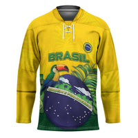 Personalized Brazil Hockey Jersey Toco Toucan Tropical Vibes - Wonder Print Shop