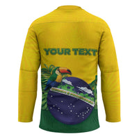 Personalized Brazil Hockey Jersey Toco Toucan Tropical Vibes - Wonder Print Shop