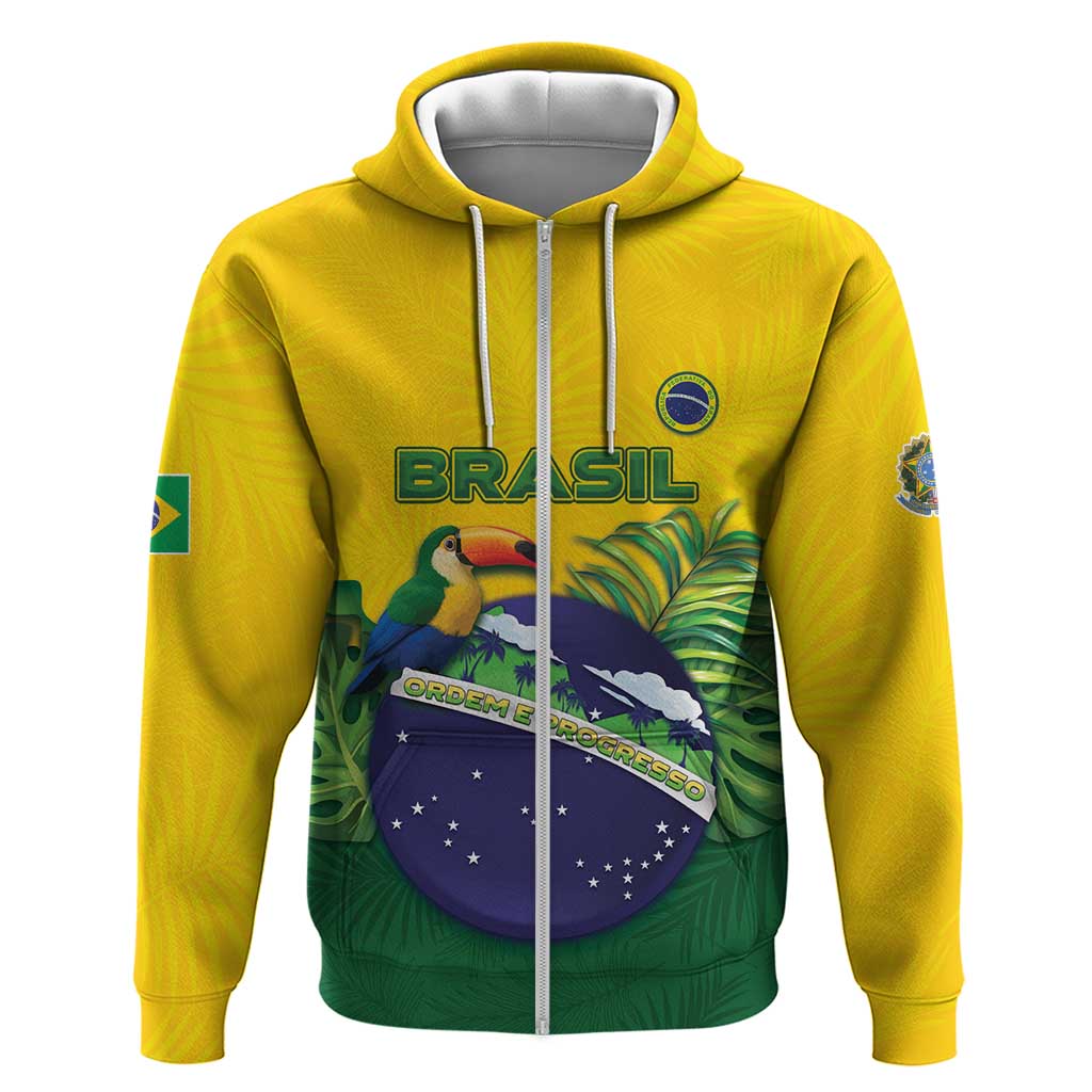 Personalized Brazil Hoodie Toco Toucan Tropical Vibes - Wonder Print Shop