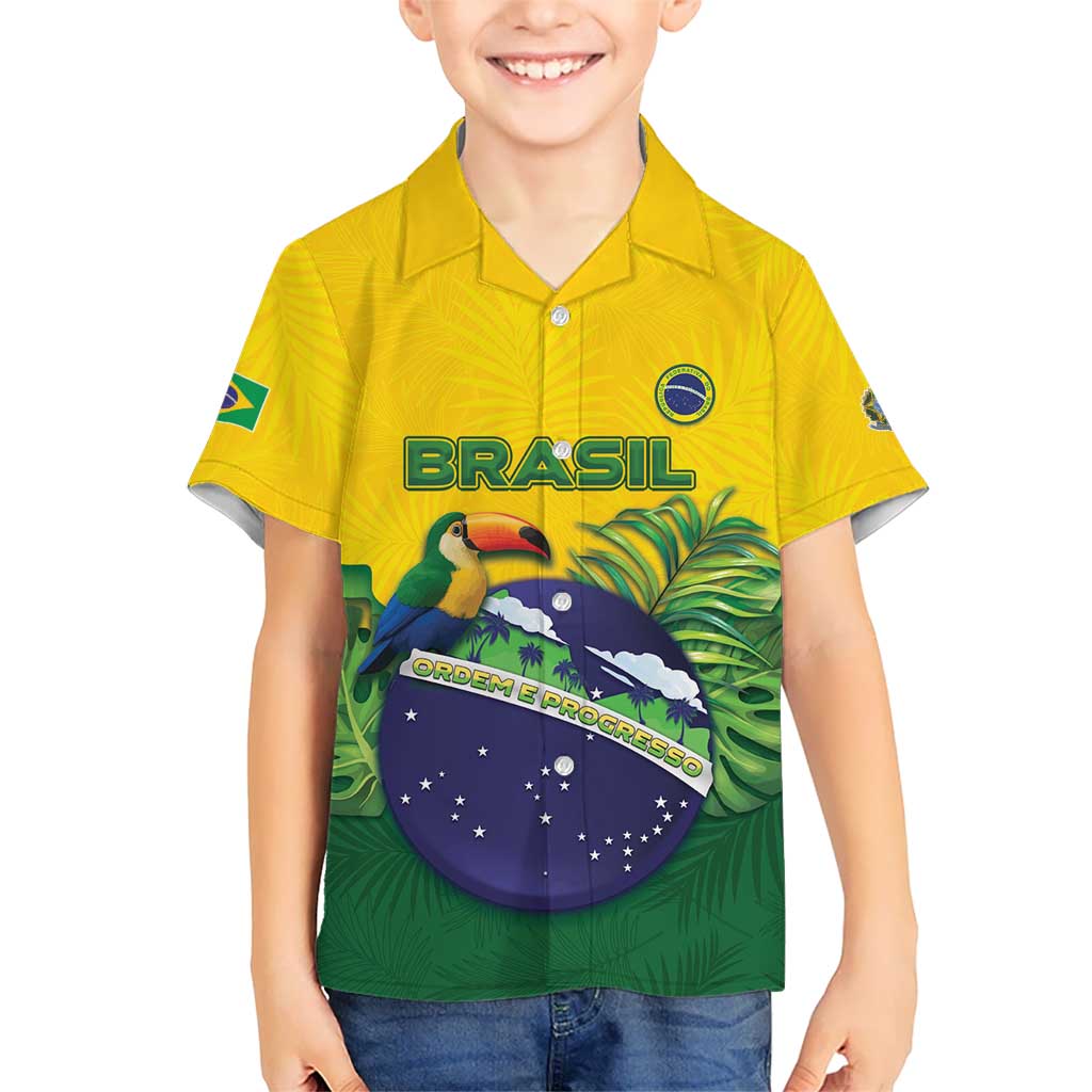 Personalized Brazil Kid Hawaiian Shirt Toco Toucan Tropical Vibes - Wonder Print Shop