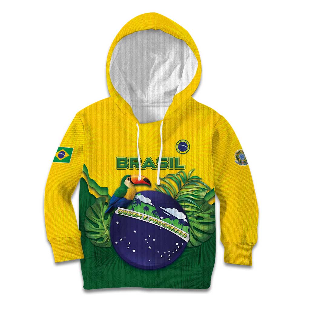 Personalized Brazil Kid Hoodie Toco Toucan Tropical Vibes - Wonder Print Shop
