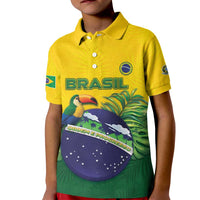 Personalized Brazil Kid Polo Shirt Toco Toucan Tropical Vibes - Wonder Print Shop