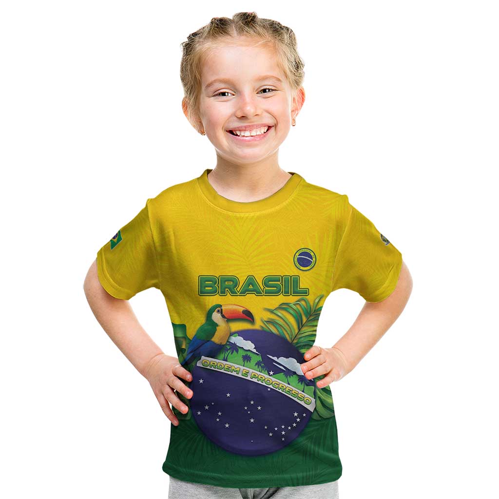 Personalized Brazil Kid T Shirt Toco Toucan Tropical Vibes - Wonder Print Shop