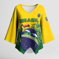 Personalized Brazil Kimono Sleeve Blouse Toco Toucan Tropical Vibes - Wonder Print Shop