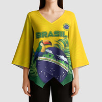 Personalized Brazil Kimono Sleeve Blouse Toco Toucan Tropical Vibes - Wonder Print Shop
