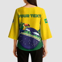 Personalized Brazil Kimono Sleeve Blouse Toco Toucan Tropical Vibes - Wonder Print Shop