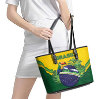 Brazil Leather Tote Bag Toco Toucan Tropical Vibes - Wonder Print Shop