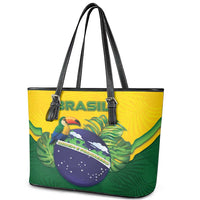 Brazil Leather Tote Bag Toco Toucan Tropical Vibes - Wonder Print Shop