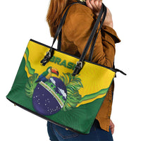 Brazil Leather Tote Bag Toco Toucan Tropical Vibes - Wonder Print Shop