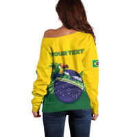 Personalized Brazil Off Shoulder Sweater Toco Toucan Tropical Vibes - Wonder Print Shop