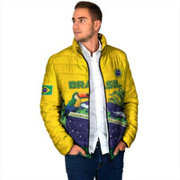 Personalized Brazil Padded Jacket Toco Toucan Tropical Vibes - Wonder Print Shop