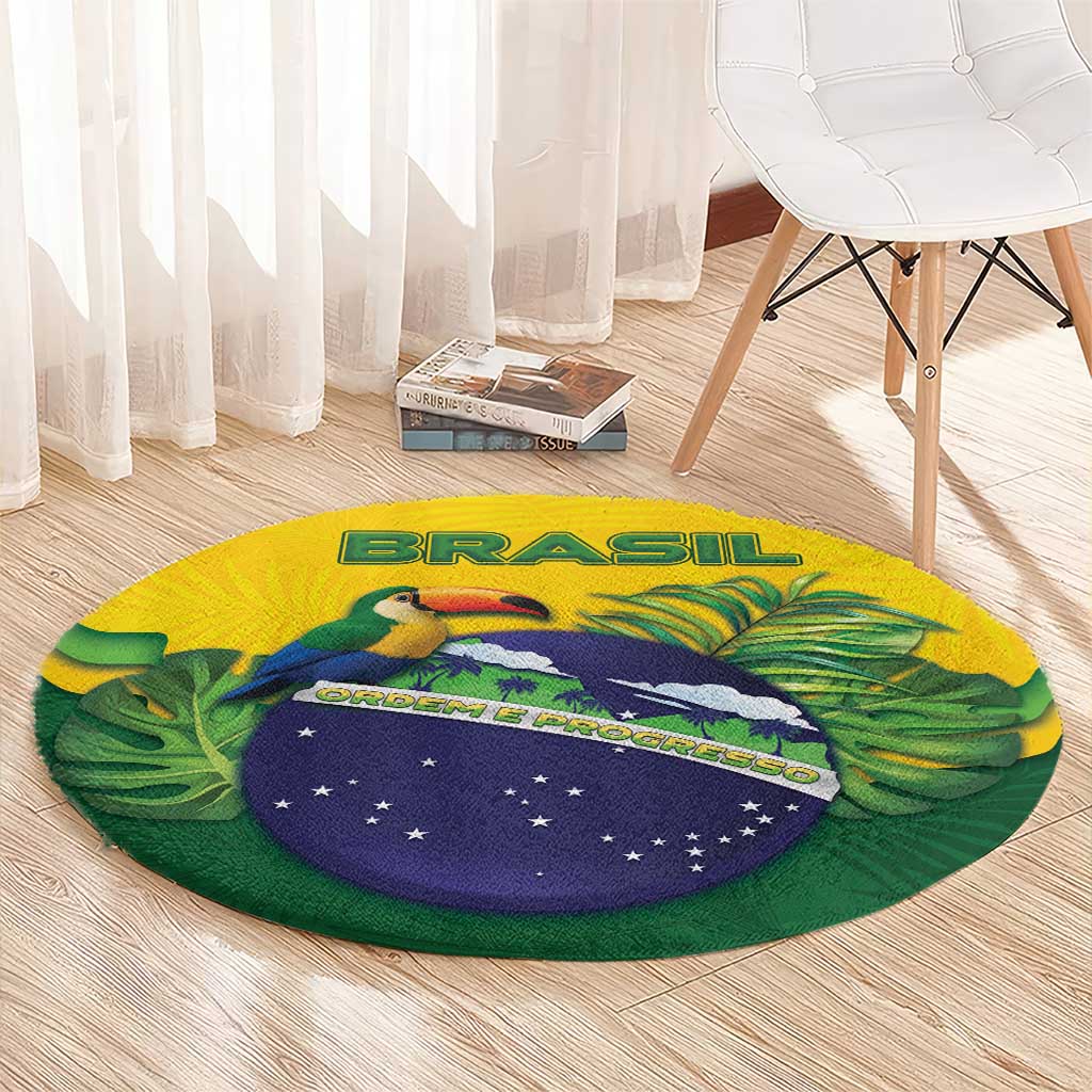 Brazil Round Carpet Toco Toucan Tropical Vibes - Wonder Print Shop