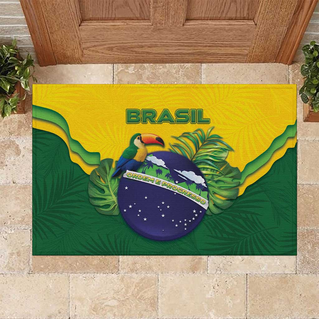 Brazil Rubber Doormat Toco Toucan Tropical Vibes - Wonder Print Shop