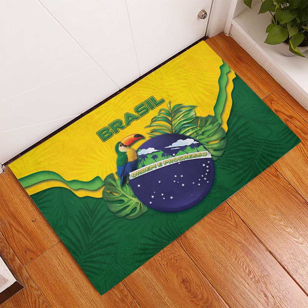 Brazil Rubber Doormat Toco Toucan Tropical Vibes - Wonder Print Shop