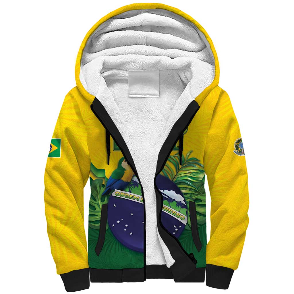 Personalized Brazil Sherpa Hoodie Toco Toucan Tropical Vibes - Wonder Print Shop