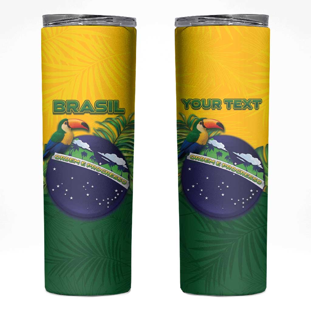 Personalized Brazil Skinny Tumbler Toco Toucan Tropical Vibes - Wonder Print Shop