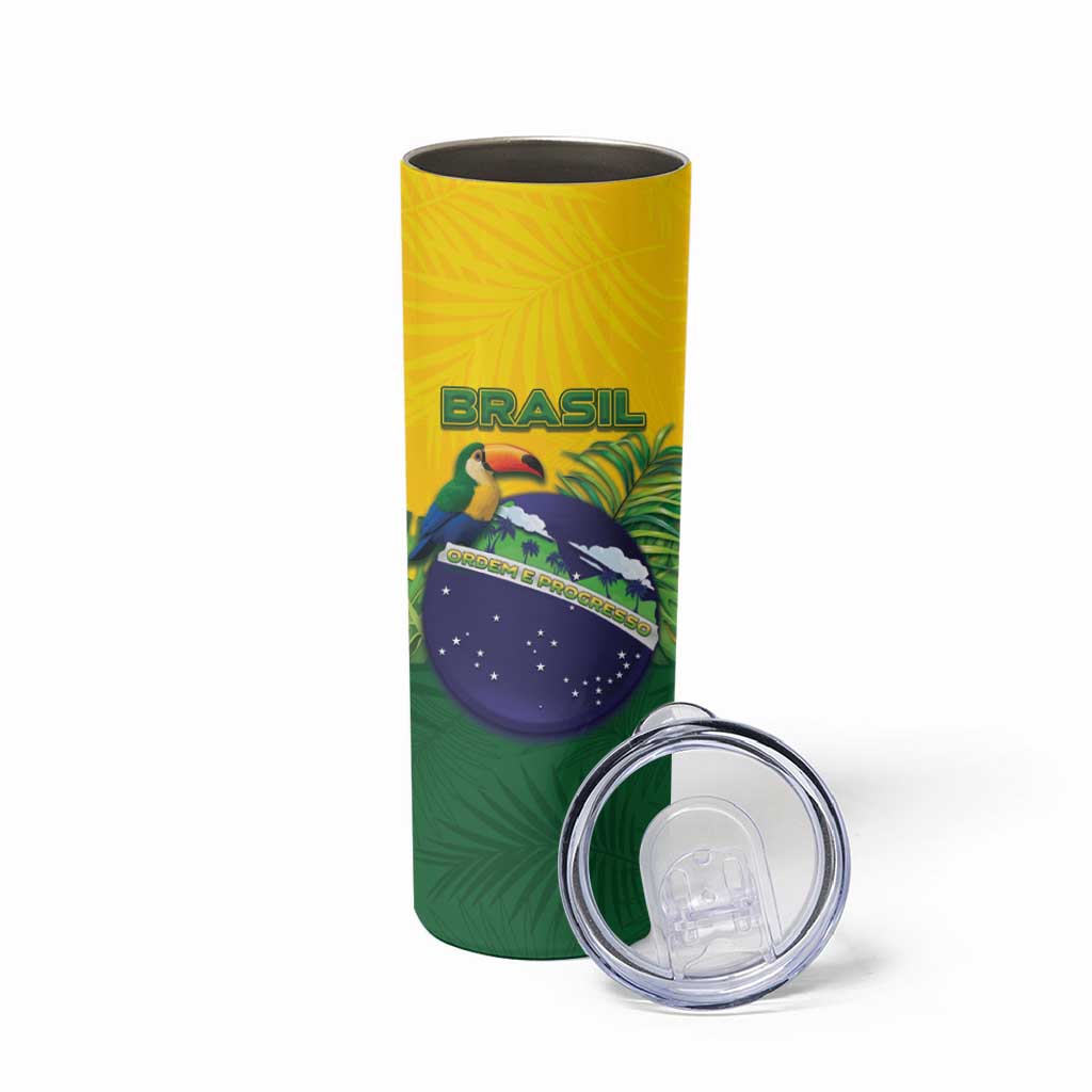 Personalized Brazil Skinny Tumbler Toco Toucan Tropical Vibes - Wonder Print Shop