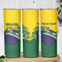 Personalized Brazil Skinny Tumbler Toco Toucan Tropical Vibes - Wonder Print Shop