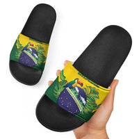 Brazil Slide Sandals Toco Toucan Tropical Vibes - Wonder Print Shop