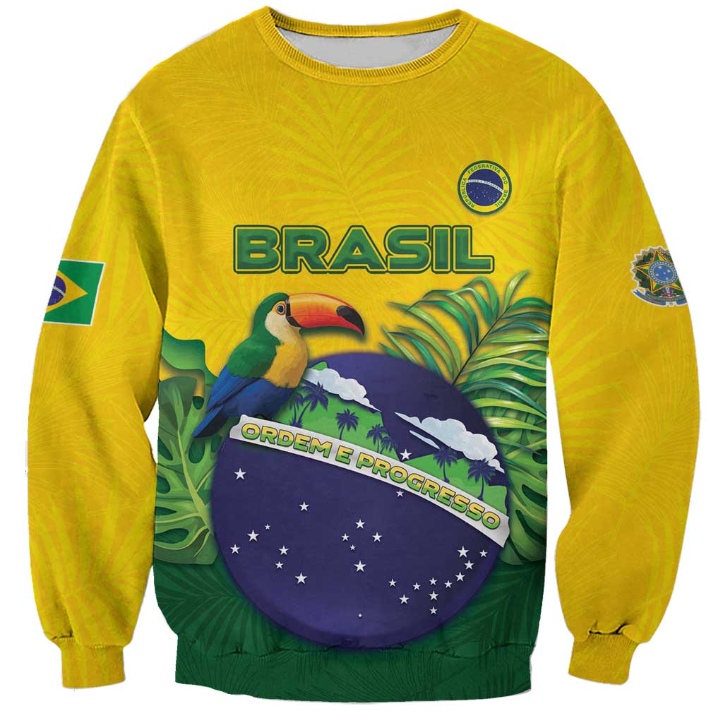Personalized Brazil Sweatshirt Toco Toucan Tropical Vibes - Wonder Print Shop