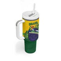 Personalized Brazil Tumbler With Handle Toco Toucan Tropical Vibes - Wonder Print Shop