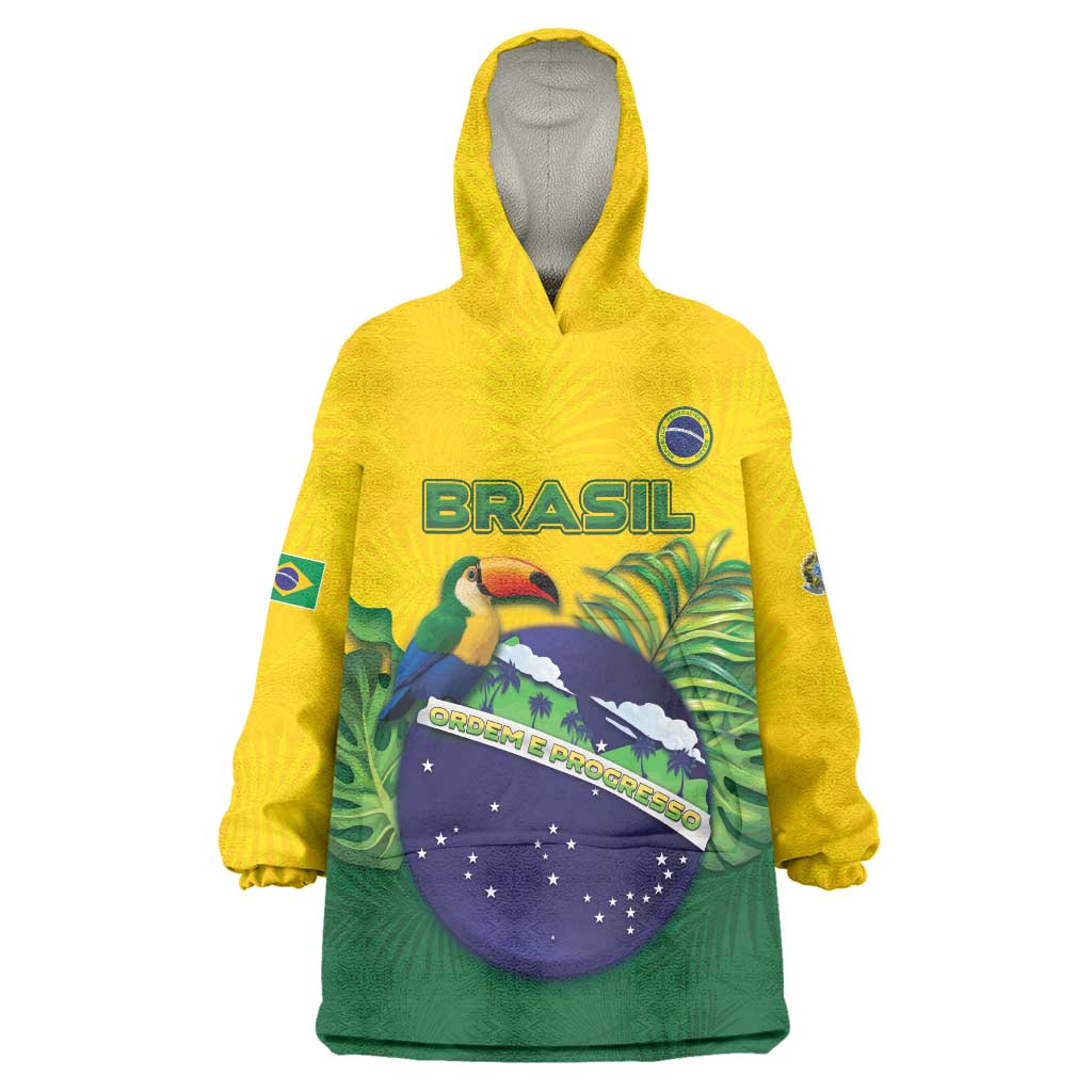 Personalized Brazil Wearable Blanket Hoodie Toco Toucan Tropical Vibes - Wonder Print Shop