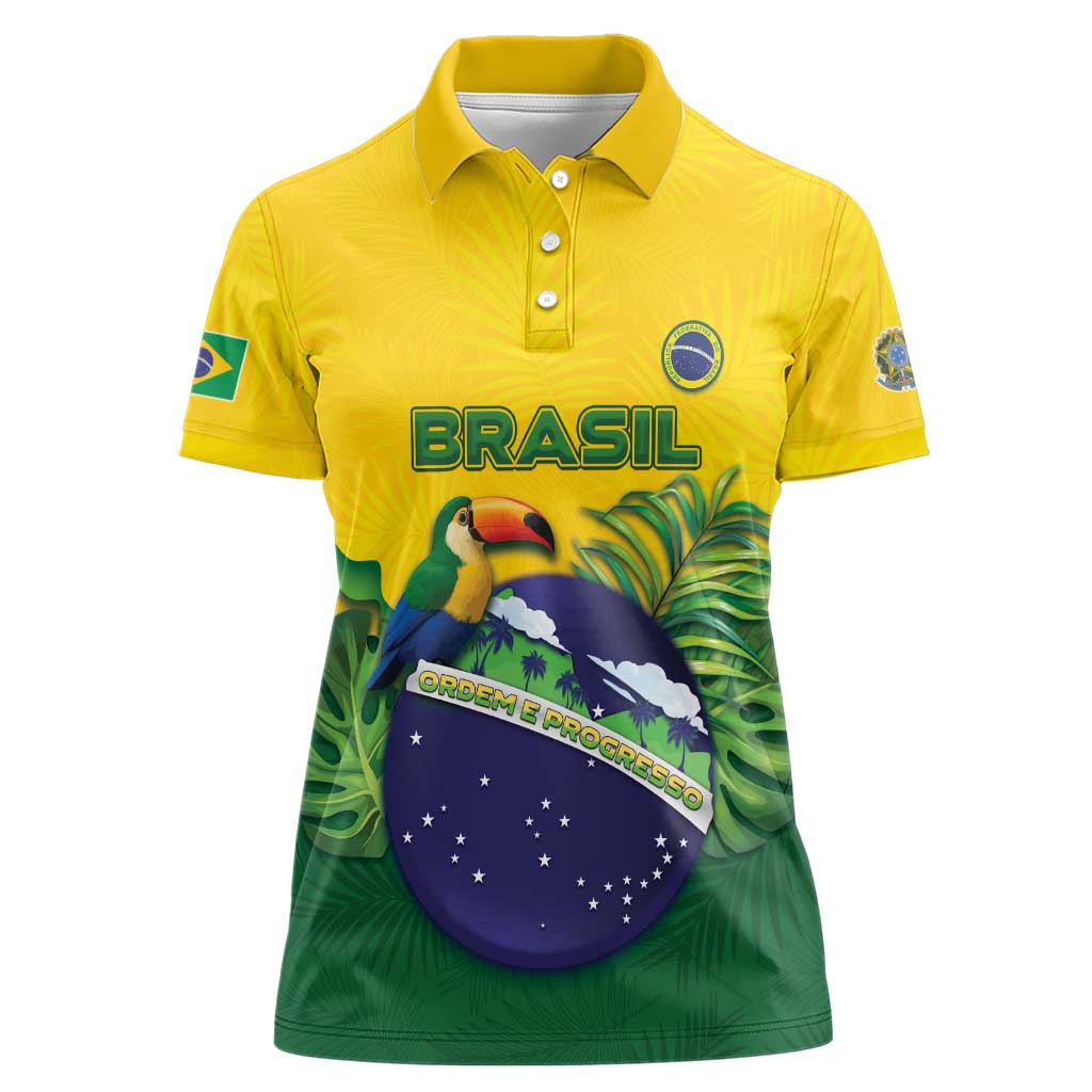Personalized Brazil Women Polo Shirt Toco Toucan Tropical Vibes - Wonder Print Shop