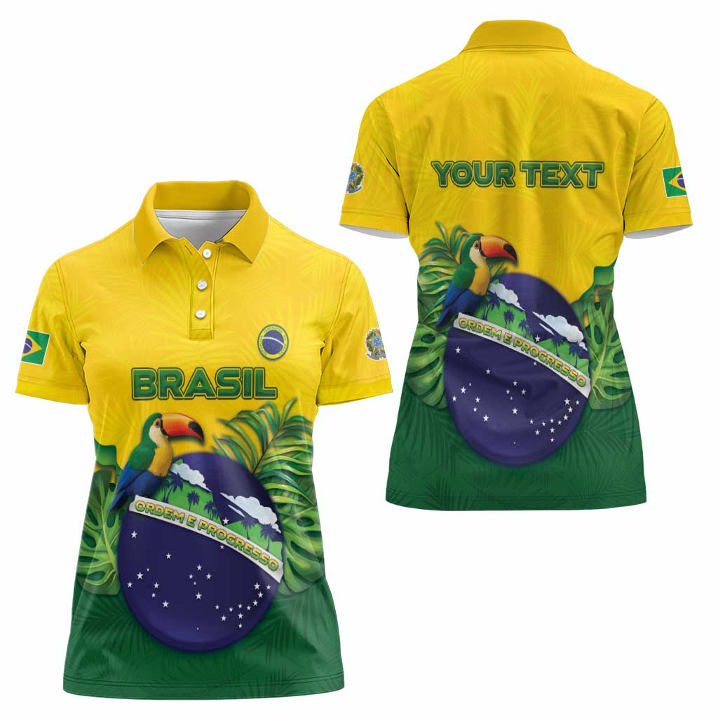 Personalized Brazil Women Polo Shirt Toco Toucan Tropical Vibes - Wonder Print Shop