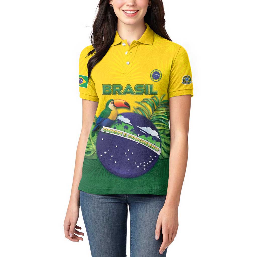 Personalized Brazil Women Polo Shirt Toco Toucan Tropical Vibes - Wonder Print Shop