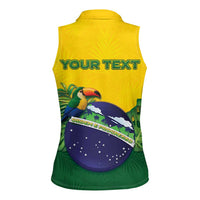 Personalized Brazil Women Sleeveless Polo Shirt Toco Toucan Tropical Vibes - Wonder Print Shop
