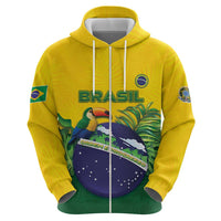 Personalized Brazil Zip Hoodie Toco Toucan Tropical Vibes - Wonder Print Shop