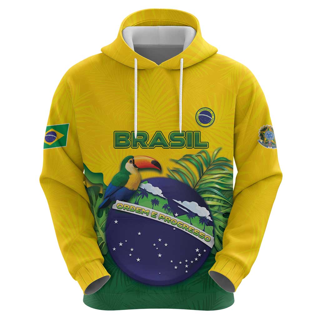 Personalized Brazil Zip Hoodie Toco Toucan Tropical Vibes - Wonder Print Shop