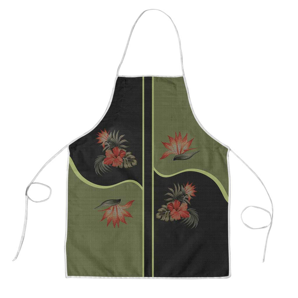 Western Yoke Apron Tropical Hibiscus Cowboy Style - Wonder Print Shop