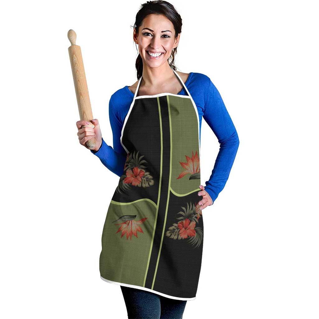 Western Yoke Apron Tropical Hibiscus Cowboy Style - Wonder Print Shop