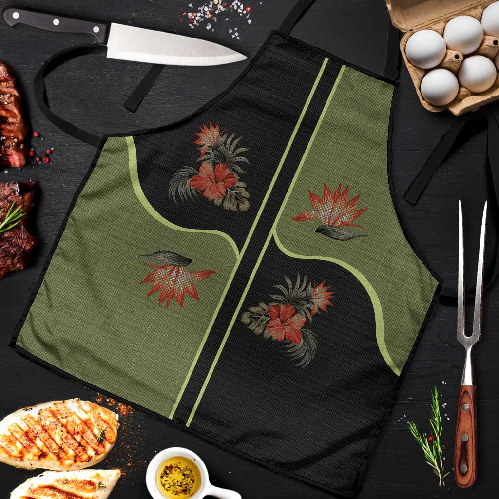 Western Yoke Apron Tropical Hibiscus Cowboy Style - Wonder Print Shop